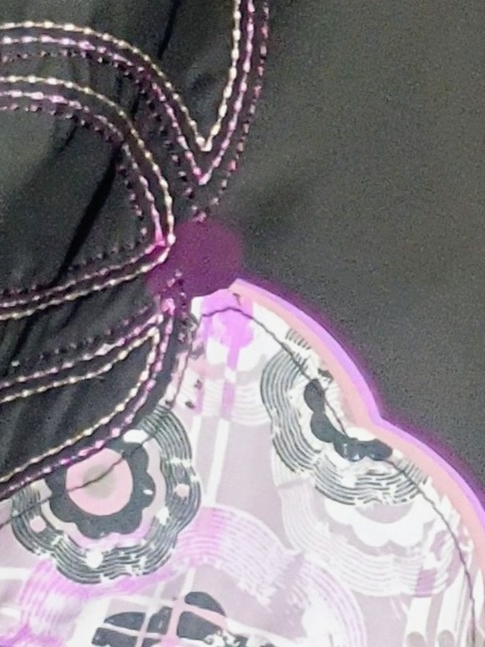 Rip Curl Black Swim Board Shorts with Pink & Purple Accents - Picture 2 of 6